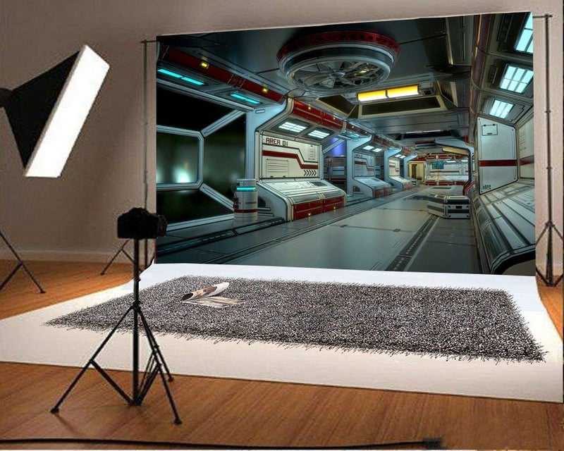 AOFOTO 7x5ft Space Station Backdrop Science Fiction Spacecraft Photography Background Boy Kid Artistic Portrait Photo Shoot Studio Props Video Drop Wallpaper Drape - Image 2